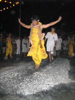 Spirit Medium crossing the fire walk in Penang Festivals Spirit Medium crossing the fire walk in Penang Festivals