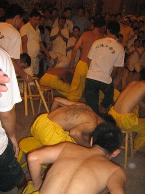 The trance like state of Nine Emperor Gods Deputies in Penang The trance like state of Nine Emperor Gods Deputies in Penang