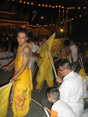 Nine Emperor Gods Deputies guarding the procession Nine Emperor Gods Deputies guarding the procession