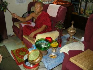 Buddhist monk blessing Buddhist monk blessing