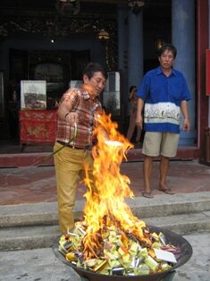 Burning of Joss paper during Cheng Beng in Sungai Bakap Burning of Joss paper during Cheng Beng in Sungai Bakap