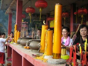 Huge Yellow Candles in One Thousand Two Hundred Steps Temple Penang Huge Yellow Candles in One Thousand Two Hundred Steps Temple Penang