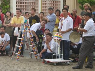 Music makers during chingay at chap goh meh Penang Music makers during chingay at chap goh meh Penang