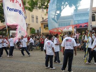 Beautiful footwork chingay during chap goh meh in penang