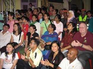 International students during chap goh mei in Penang International students during chap goh mei in Penang