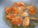 Deep frying the chicken