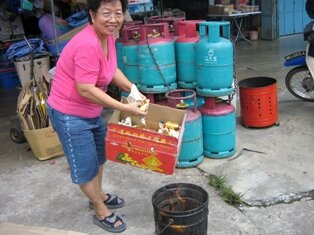 Hell bank notes or geen chua is burned Hell bank notes or geen chua is burned