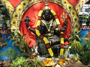Goddess Kaliammah being worshipped in thaipusam penang Goddess Kaliammah being worshipped in thaipusam penang