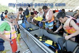 Preparing for dive in Pulau Payar