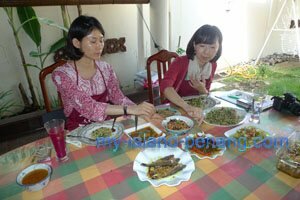Keiko Sakura and Akiko eating at Penang Homecooks Keiko Sakura and Akiko eating at Penang Homecooks