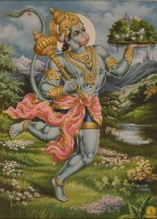 Hanuman carrying the Universe Hanuman carrying the Universe