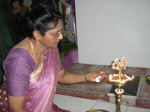 Lighting the oil lamp for the Malaysian Indian Engagement