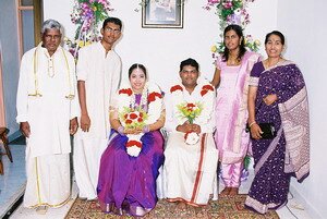 Groom family in Malaysian Indian Engagement Groom family in Malaysian Indian Engagement