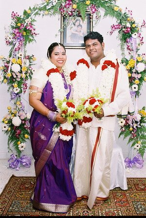 Jivan and Uvaraani the newly engaged couple in Malaysian Indian Engagement Jivan and Uvaraani the newly engaged couple in Malaysian Indian Engagement
