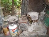 Getting charcoal ready Getting charcoal ready