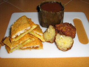 Nian Gao with Yam and Sweet Potato a sweet dessert from Penang Nian Gao with Yam and Sweet Potato a sweet dessert from Penang