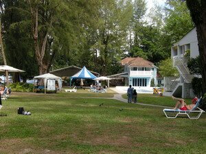 Poolside, open skies massages, deck chairs in Lone Pine Hotel Penang
