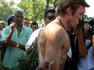 Love being skewered in Thaipusam Penang Love being skewered in Thaipusam Penang