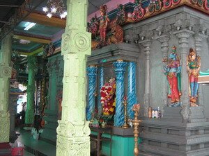 Gods and Goddesses decorated in the inner shrine of Sri Marriamman Temple Penang Gods and Goddesses decorated in the inner shrine of Sri Marriamman Temple Penang