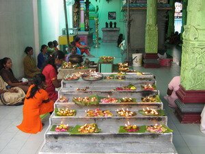 Oil Lamps in Sri Marimman Temple Penang