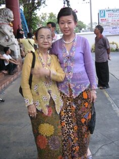 Aunty Annie and Joanna during chap goh meh in Penang Aunty Annie and Joanna during chap goh meh in Penang