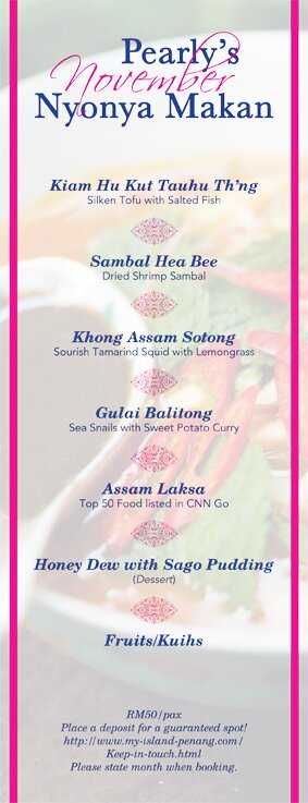 Dine with Pearly in November Dine with Pearly in November