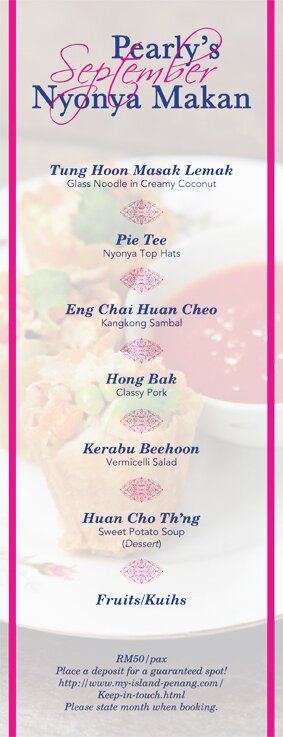 Dine with Pearly in September Dine with Pearly in September