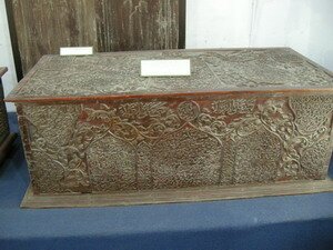 Heavily craved Chest box displayed in Penang Islamic Museum Heavily craved Chest box displayed in Penang Islamic Museum
