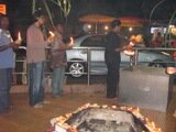 Menfolks in KL Brickfields Temple for Ponggal prayers