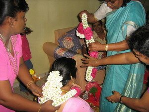 Cross garlands at Malaysian Puberty Ceremony