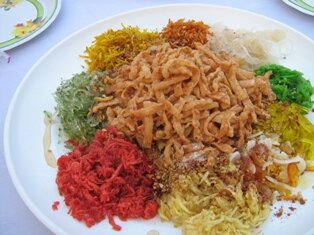 Yee Sang, a dish popular on seventh day of Chinese New Year Yee Sang, a dish popular on seventh day of Chinese New Year
