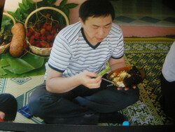 Korean guest having lunch
