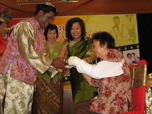 Tea offering to Mrs Bok Sun, Grandaunt Tea offering to Mrs Bok Sun, Grandaunt