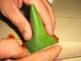 nasi lemak using banana leaf