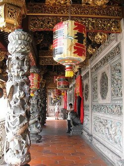 Penang Temple heavily craved hallway