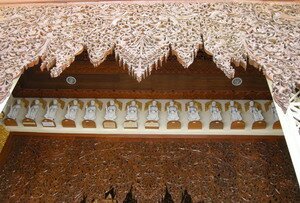 Fine wood cravigns in Penang Burmese Temple