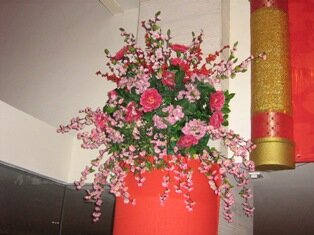 Peony and Peach Blossoms symbolizing never ending friendship and continous
friendship