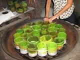 lined tins and tie them tightly