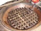 in steamer, arrange stand and pour water