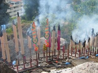 Rolls of Giant Joss Stick in Jade Emperor Temple Penang